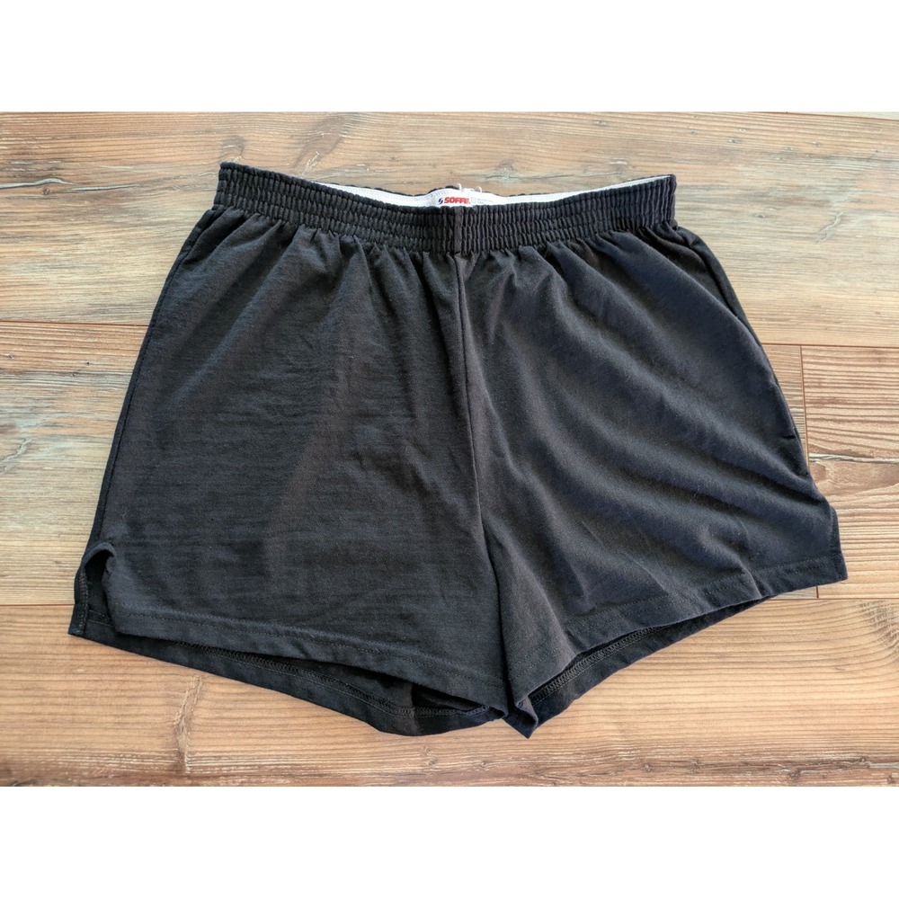 Soffe Black Elastic Waist Lounge Cheer Shorts 3 Inch Inseam Large